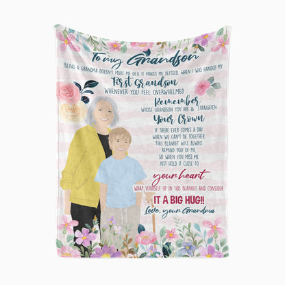 Blanket | Granson | Grandmother | Personalized Grandson Blanket From Nana