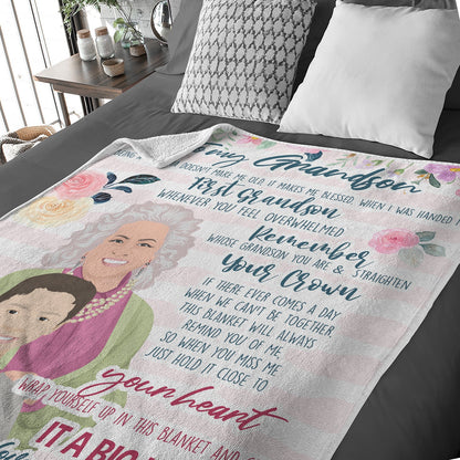 Blanket | Granson | Grandmother | Personalized Grandson Blanket From Nana