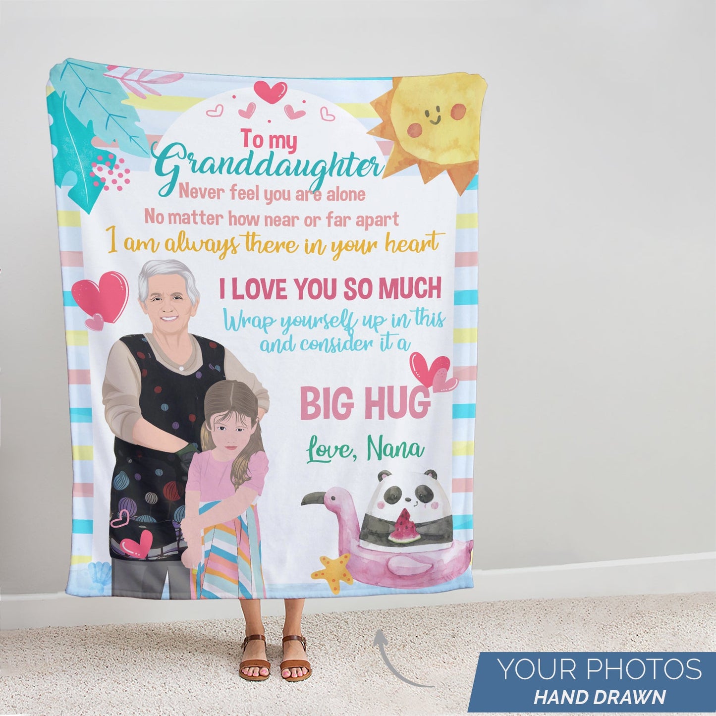 Blanket | Granddaughter | Grandmother | Personalized Granddaughter Blanket From Nana